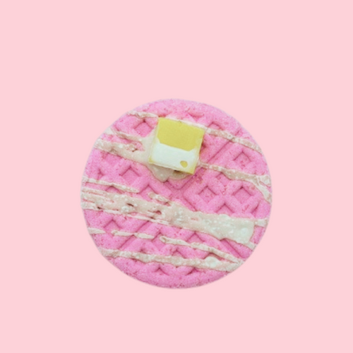 Cotton candy waffle shaped bath bomb